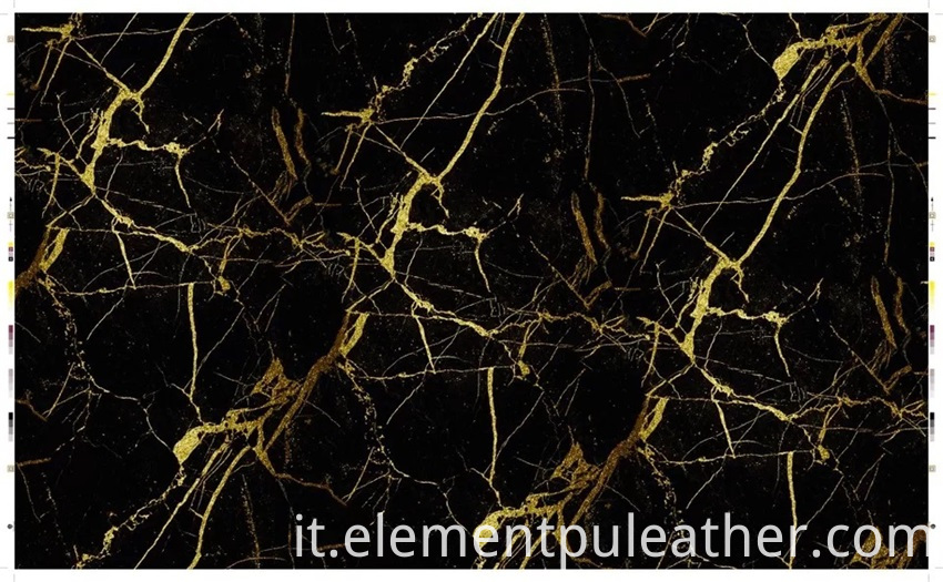 Cuoio nero in marmo bianco Black White Marble PU Leather